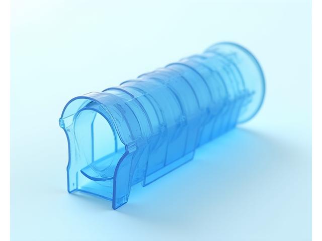 Ein komplexes, transluzentes 3D-gedrucktes Rohrleitungssystem zur Flüssigkeitsführung mit internen Kanälen.