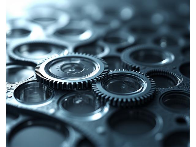 Ein stilisiertes Auge mit Zahnrad und Dokument symbolisiert geistiges Eigentum und Urheberrecht von AlpenForge Instruments.