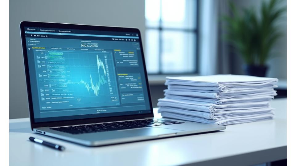 Umfassende Validierungsdokumente und digitale Audit-Trails auf einem modernen Tablet neben physischen Aktenordnern