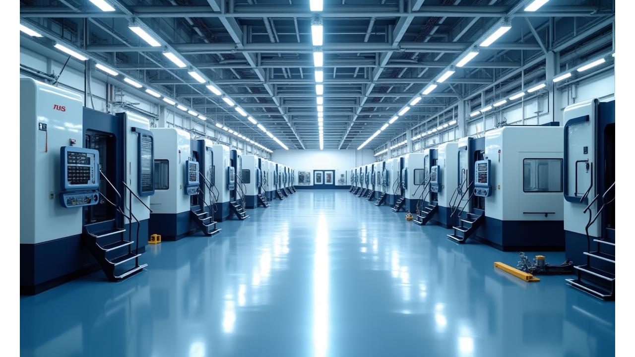 Innenansicht der Produktionshalle von AlpenForge Instruments, sauber und modern