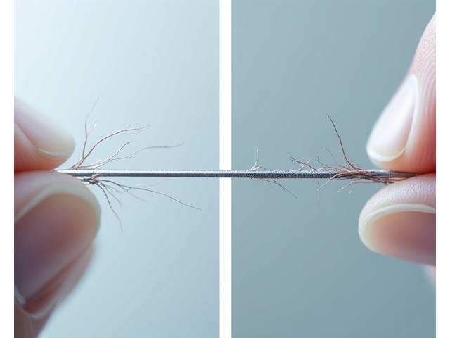 Vergleich voriger Drahtschnitt versus neuer präziser Schnitt für Herzschrittmacherdrähte