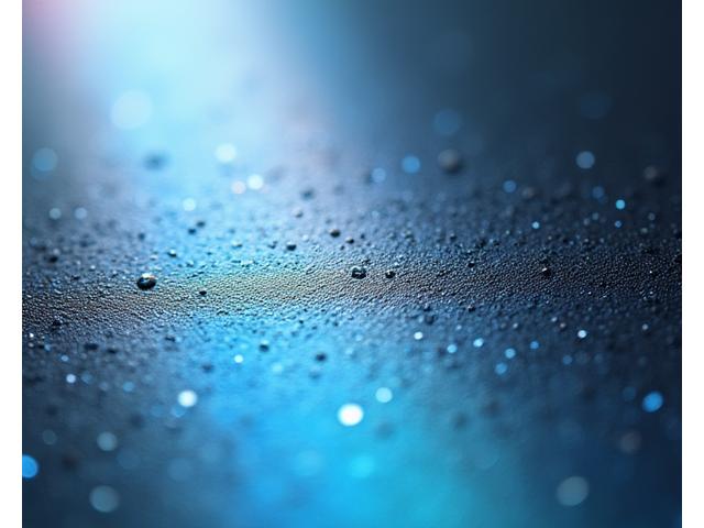 Makroaufnahme einer beschichteten Oberfläche mit metallischem Glanz